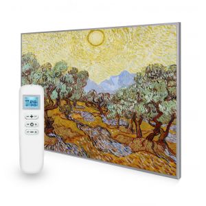 995x1195 Olive Trees with Yellow Sky and Sun Picture Nexus Wi-Fi Infrared Heating Panel 1200W - Electric Wall Panel Heater