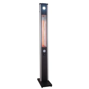 1800W EQ Heat Electric Freestanding Tower Patio Heater Black With Remote & Light