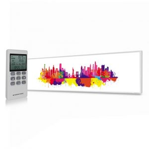 350W New York Skyline Splash UltraSlim Picture NXT Gen Infrared Heating Panel - Electric Wall Panel Heater