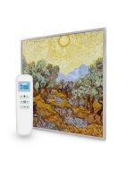 595x595 Olive Trees with Yellow Sky and Sun Picture Nexus Wi-Fi Infrared Heating Panel 350W - Electric Wall Panel Heater